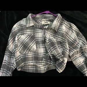 plaid cropped flannel
